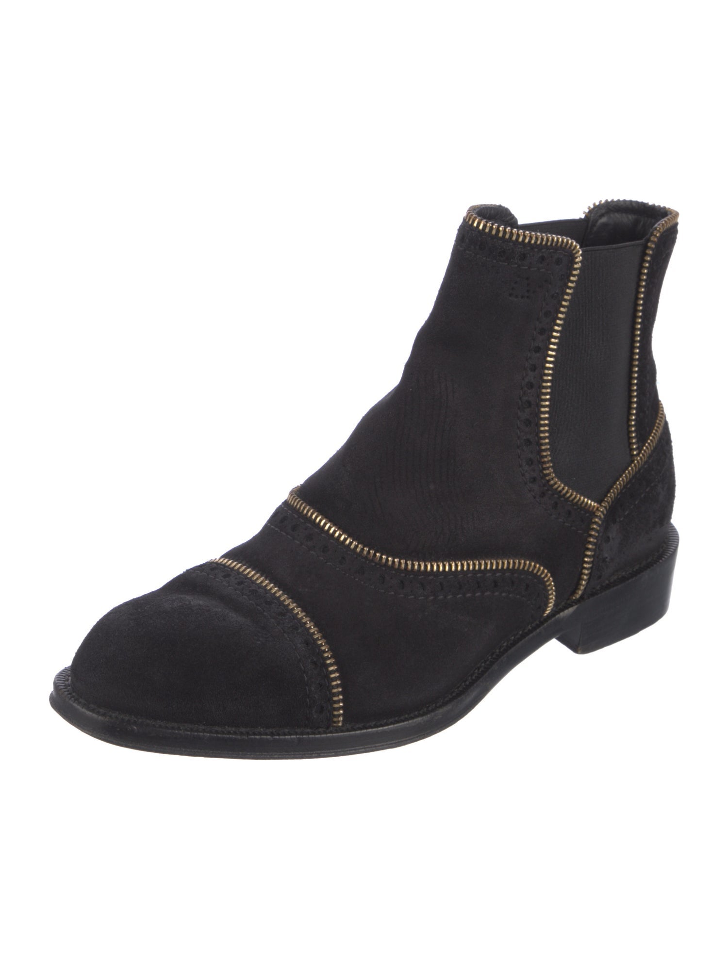Louis Vuitton Suede Lasercut Accents Chelsea Boots