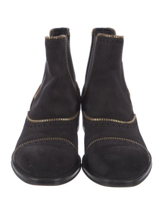 Louis Vuitton Suede Lasercut Accents Chelsea Boots
