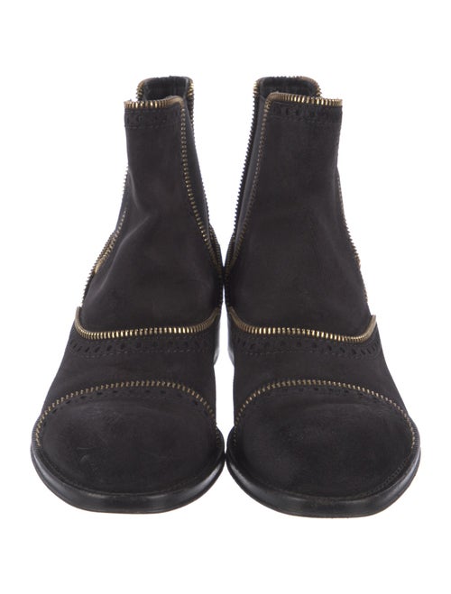 Louis Vuitton Suede Lasercut Accents Chelsea Boots