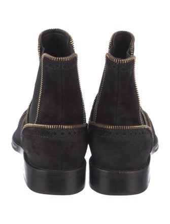 Louis Vuitton Suede Lasercut Accents Chelsea Boots