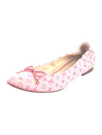 Louis Vuitton Monogram Pattern Bow Accents Ballet Flats