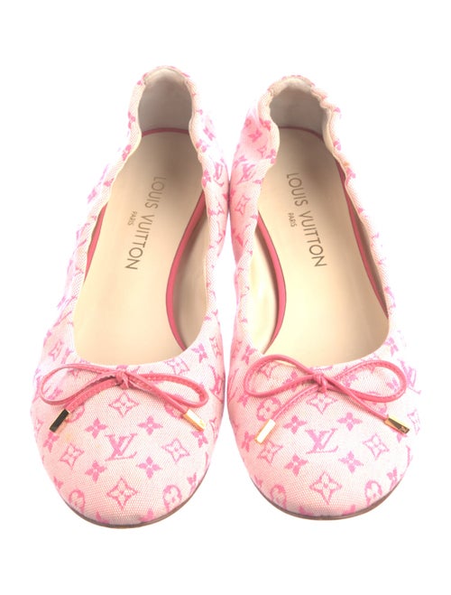 Louis Vuitton Monogram Pattern Bow Accents Ballet Flats