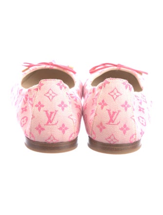 Louis Vuitton Monogram Pattern Bow Accents Ballet Flats