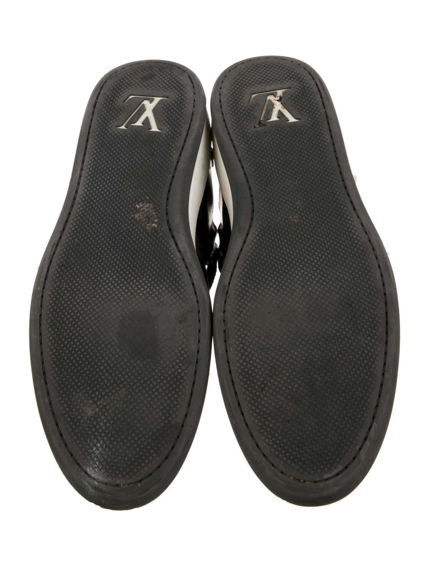 Louis Vuitton Damier Ebene Pattern Leather Trim Embellishment Sneakers