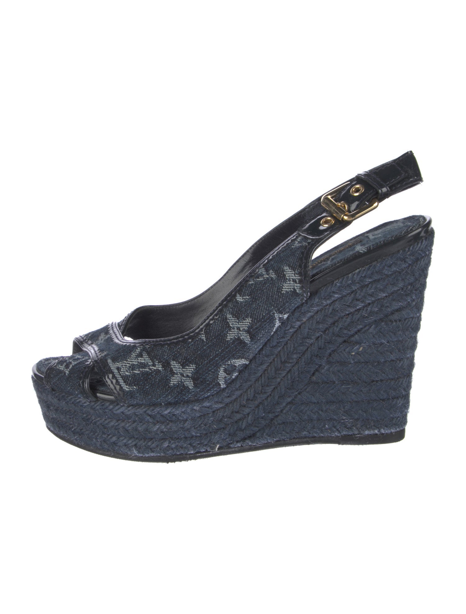 Louis Vuitton LV Monogram Denim Slingback Sandals
