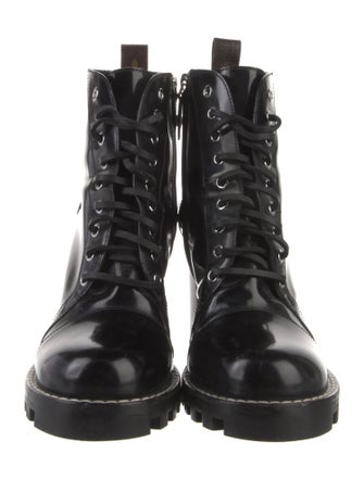 Louis Vuitton LV Monogram Patent Leather Lace-Up Boots