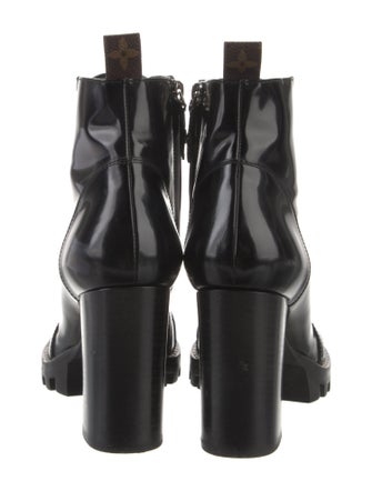 Louis Vuitton LV Monogram Patent Leather Lace-Up Boots