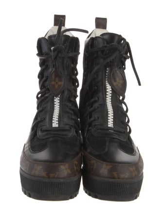 Louis Vuitton LV Monogram Suede Combat Boots