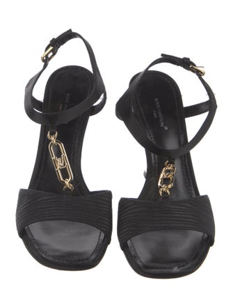Louis Vuitton Satin T-Strap Sandals