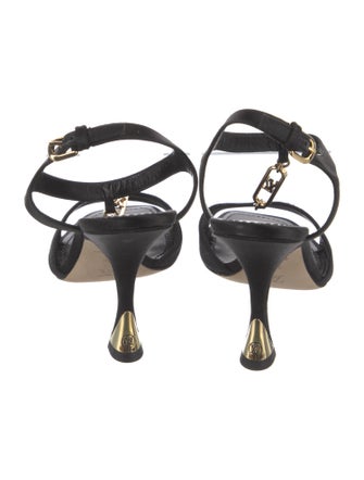 Louis Vuitton Satin T-Strap Sandals