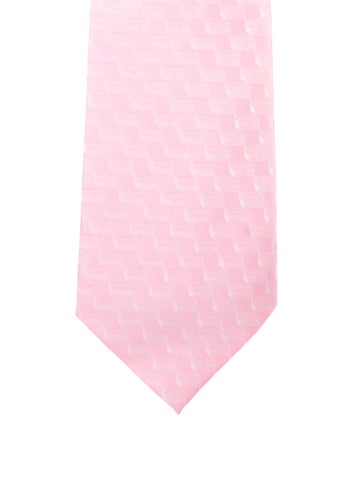 Louis Vuitton Ties Pink Patterned Silk Necktie