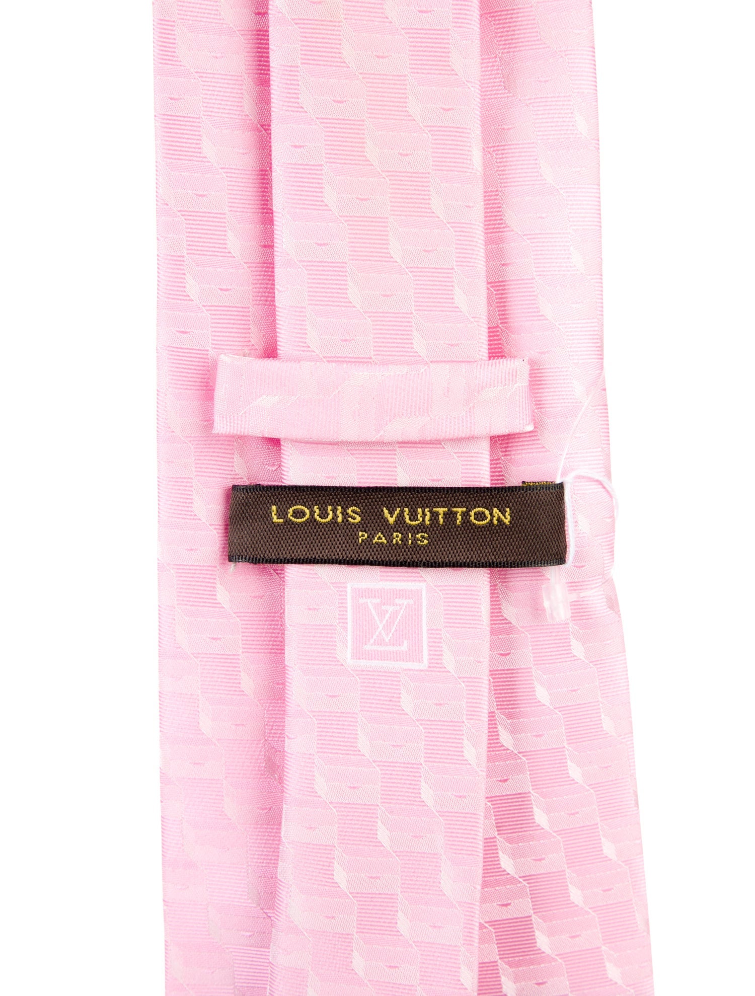 Louis Vuitton Pink Patterned Silk Necktie