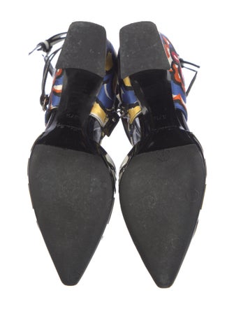 Louis Vuitton Satin Printed Lace-Up Boots