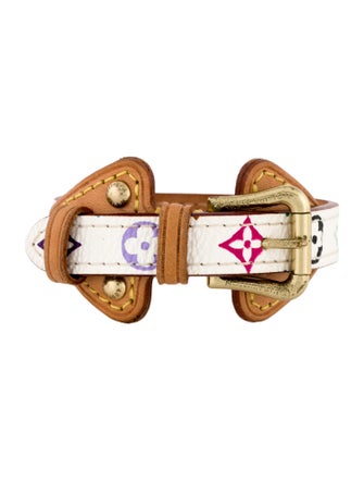 Louis Vuitton Leather Theda Monogram Wrap Bracelet