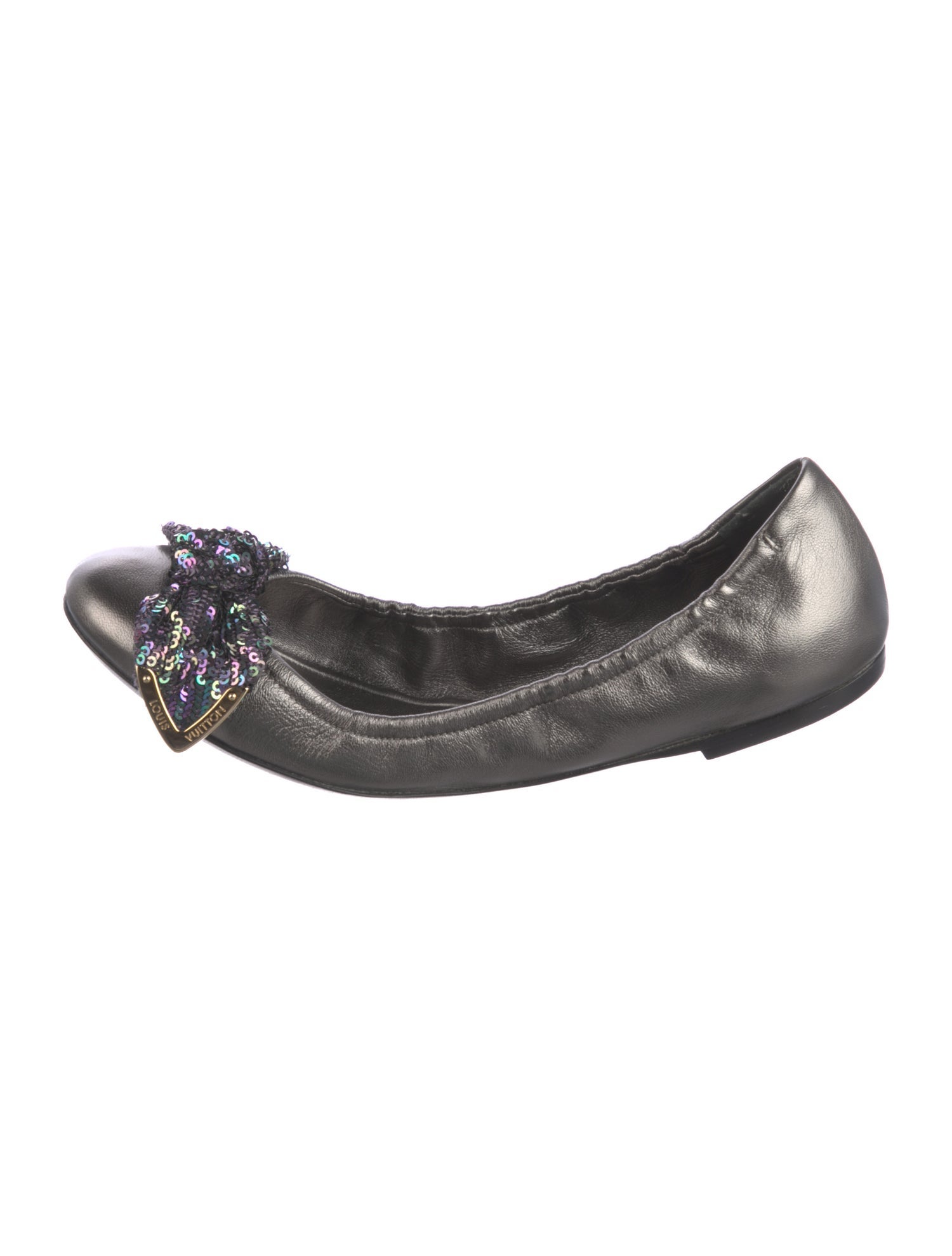 Louis Vuitton Leather Bow Accents Flats