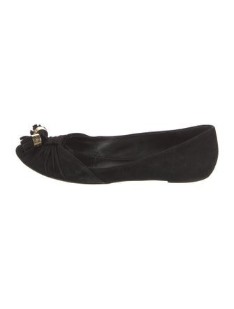 Louis Vuitton Suede Tassel Accents Ballet Flats