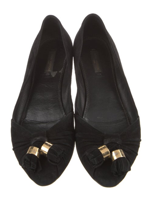 Louis Vuitton Suede Tassel Accents Ballet Flats