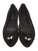 Louis Vuitton Suede Tassel Accents Ballet Flats