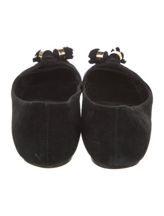Louis Vuitton Suede Tassel Accents Ballet Flats