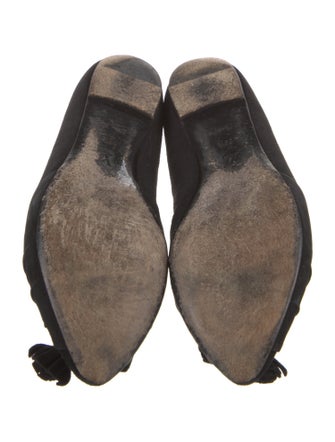 Louis Vuitton Suede Tassel Accents Ballet Flats