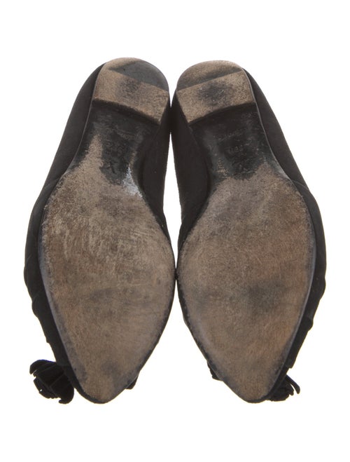 Louis Vuitton Suede Tassel Accents Ballet Flats