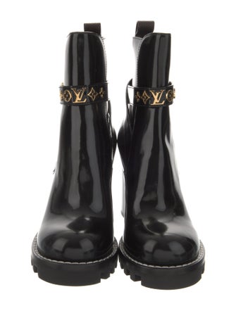 Louis Vuitton LV Monogram Patent Leather Combat Boots