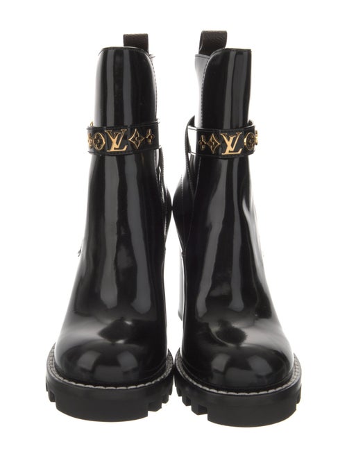Louis Vuitton LV Monogram Patent Leather Combat Boots
