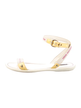 Louis Vuitton Leather Trim Embellishment Sandals