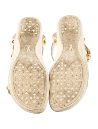 Louis Vuitton Leather Trim Embellishment Sandals