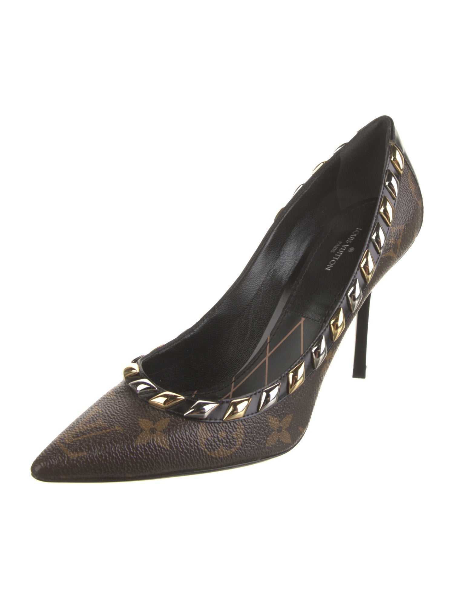 Louis Vuitton LV Monogram Studded Accents Pumps