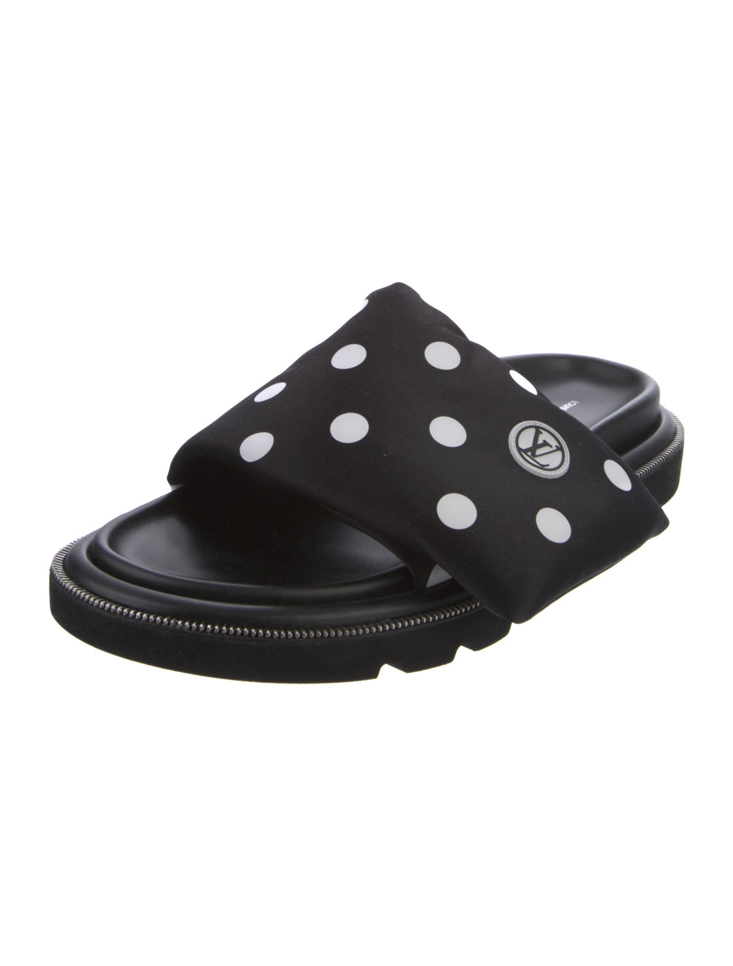Louis Vuitton Satin Polka Dot Print Slides