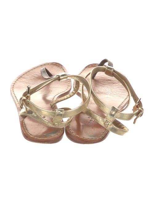 Louis Vuitton LV Monogram Leather T-Strap Sandals