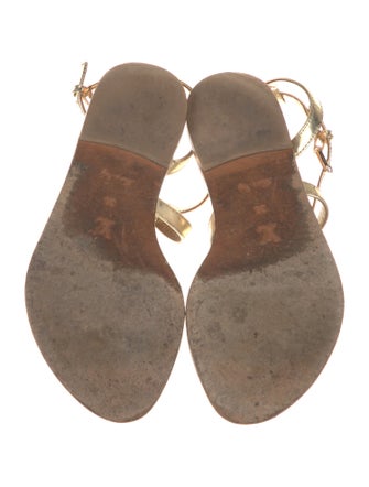 Louis Vuitton LV Monogram Leather T-Strap Sandals