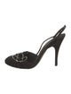 Louis Vuitton Suede Crystal Embellishments Slingback Pumps