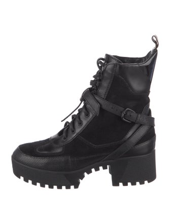 Louis Vuitton LV Monogram Suede Combat Boots
