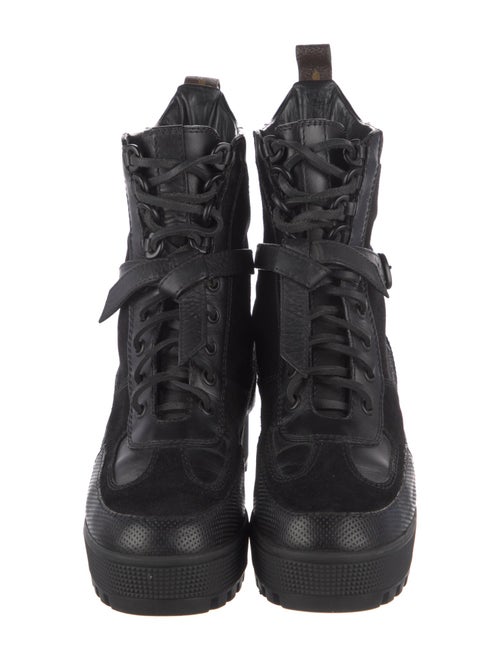 Louis Vuitton LV Monogram Suede Combat Boots