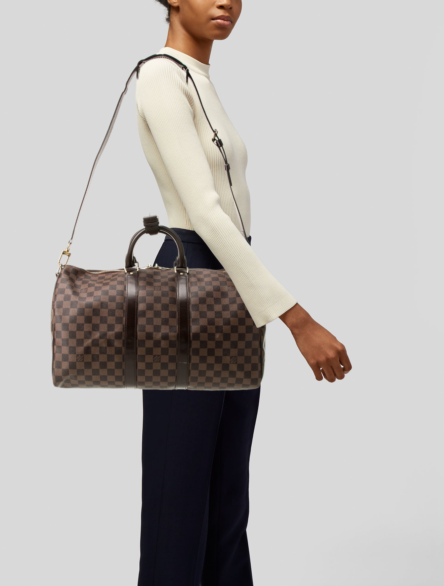 Louis Vuitton Damier Ebene Keepall Bandouliere 55