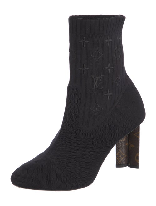 Louis Vuitton LV Monogram Embroidered Accent Sock Boots