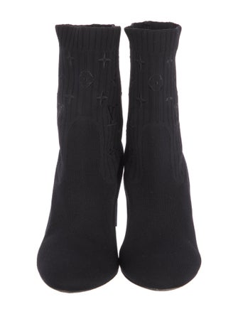 Louis Vuitton LV Monogram Embroidered Accent Sock Boots