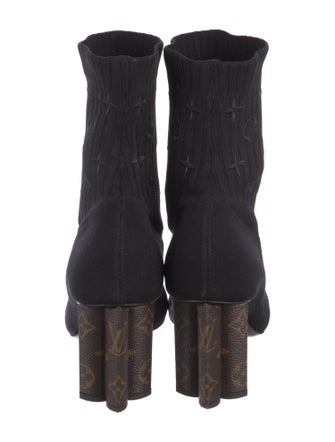 Louis Vuitton LV Monogram Embroidered Accent Sock Boots