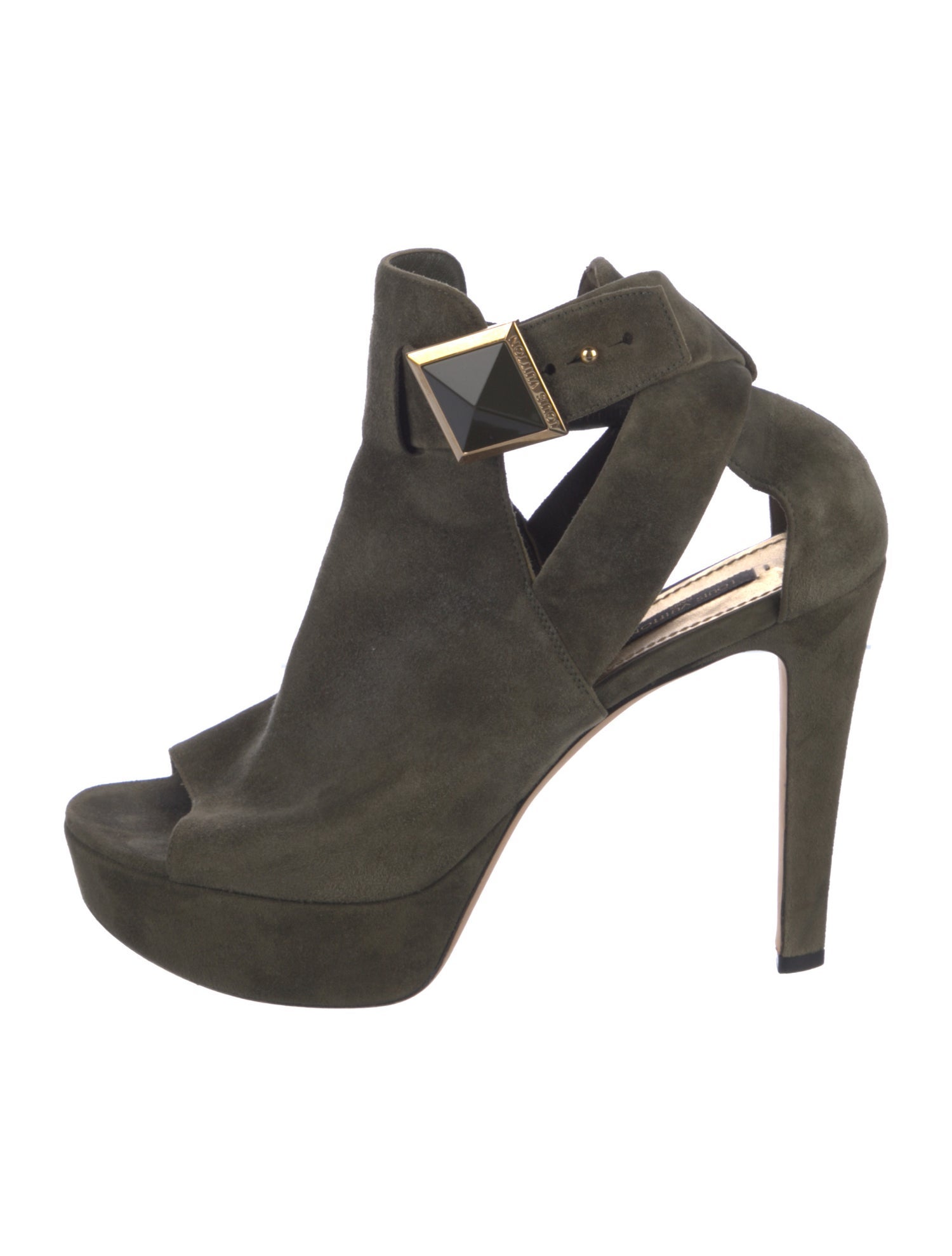 Louis Vuitton Suede Slingback Sandals