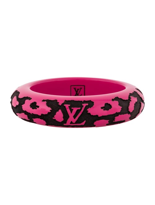 Louis Vuitton Lacquer & Wood Leomonogram Bangle Bracelet