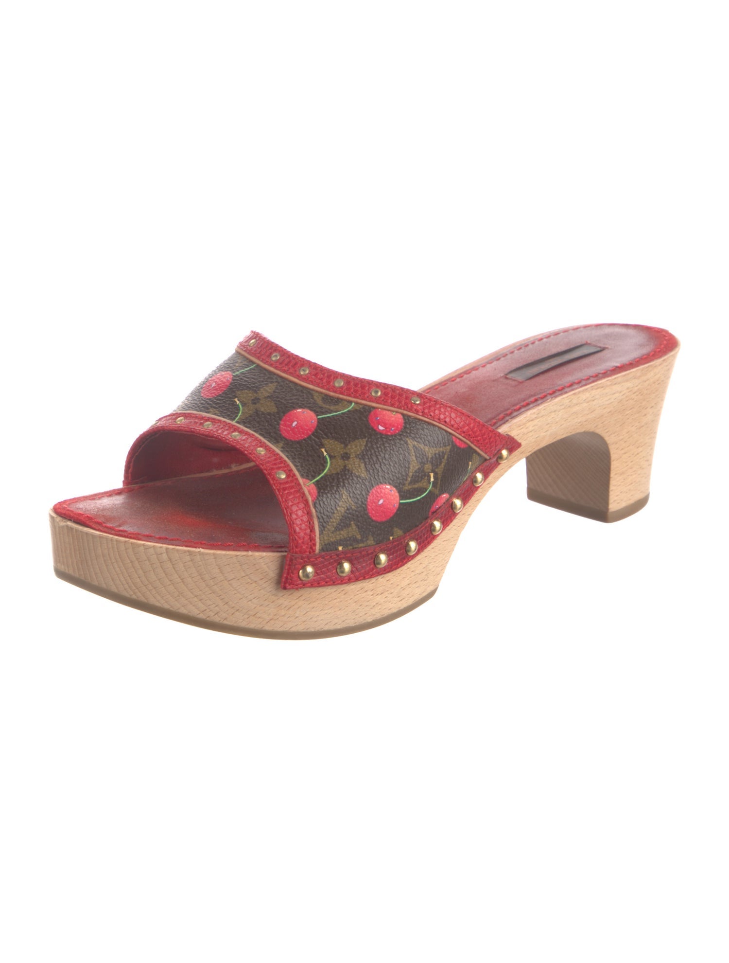 Louis Vuitton LV Monogram Studded Accents Slides