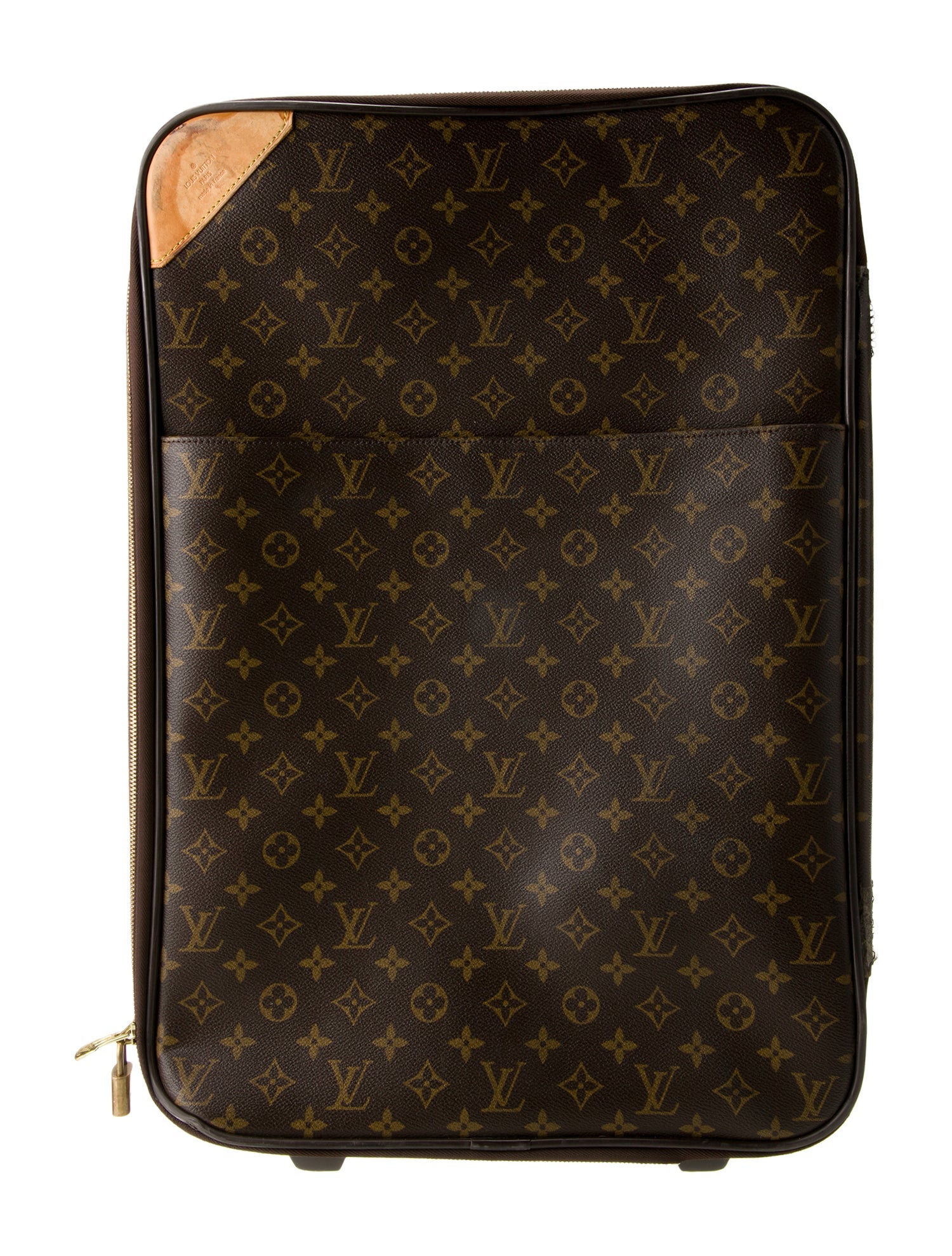 Louis Vuitton Leather-Trimmed Coated Canvas Rolling Suitcase