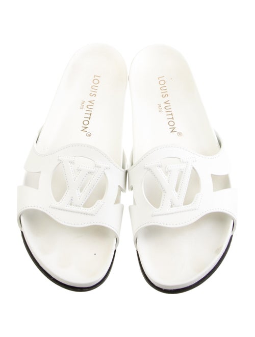 Louis Vuitton Leather Cutout Accent Slides