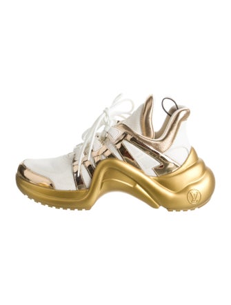 Louis Vuitton Leather Colorblock Pattern Sneakers