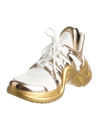 Louis Vuitton Leather Colorblock Pattern Sneakers