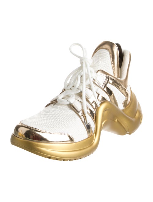 Louis Vuitton Leather Colorblock Pattern Sneakers