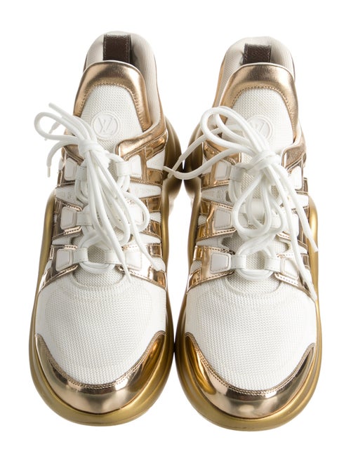 Louis Vuitton Leather Colorblock Pattern Sneakers