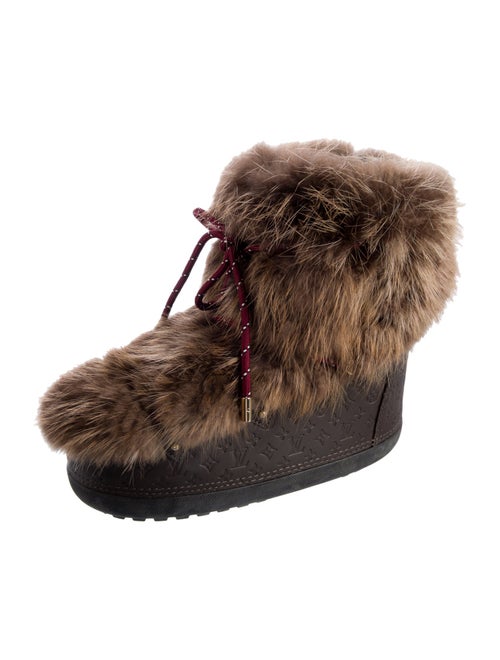 Louis Vuitton LV Monogram Leather Lace-Up Boots